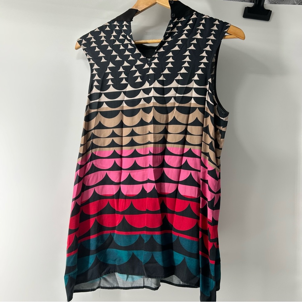 Corey Lynn Calter Geometric Blouse Large - Picture 3 of 5